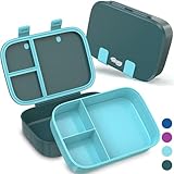 TAKWAY Brotdose Kinder mit Fächern - Bento Box Lunchbox BPA Frei - robust & leicht zu öffnen (Grün)