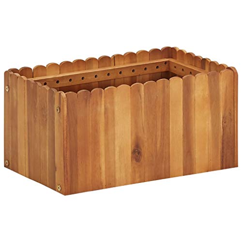 Preisvergleich Produktbild vidaXL Akazienholz Massiv Pflanzkübel Blumenkasten Hochbeet Pflanzkasten Gemüsebeet Pflanzbeet Frühbeet Blumenkübel Blumentopf 50x30x25cm
