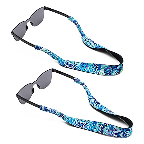 Floating Sunglass Straps Coolrunner 2pcs Floating Eyewear Retainers, Driftfish Floating Sunglass Strap, Fashion Floating Sunglass Straps for Men and Women(blue)