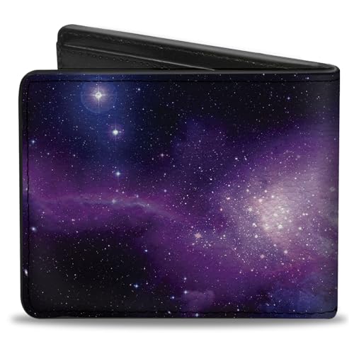 Image of Buckle-Down mens Buckle-down Pu Bifold Bi Fold Wallet, Multicolor Galaxy, 4.0 x 3.5 US