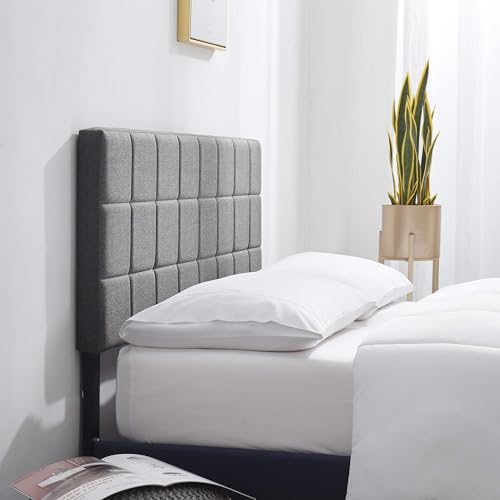 Hearth & Harbor HH-SQTF-HDBRD-F-GREY Headboard Full Size Bed, Square Tufted Linen Headboards, Upholstered Full Size Headboard Only, Bed Frame Mount Bed Headboard, Adjustable Height 34"-42" thumb #5