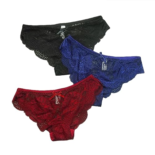 Bragas de encaje KATIAK pack de 3 calzoncillos de cintura baja talla L