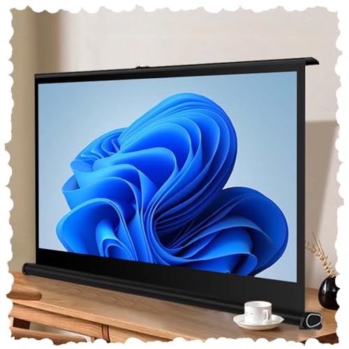 IMUNKT Schermo per Proiettore da Tavolo 40 50 30 Estraibile Manuale Schermo per Film HD 16:9 per Home Cinema/Ufficio/Scuola(4:3,30in)