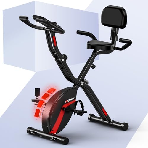 Exercise Bike,MOSUNY 2026 New Foldable Stationary Bike with 16 Le...