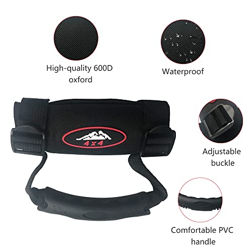 Rerpro Utv Atv Grab Handles, 1.5” - 1.75” Roll Bar Grab Handles Compatible With Polaris Rzr, Kawasaki, Wildcat, Utv Atv Hand Hold Replacement Straps Grip, 2 Pack #TOP3