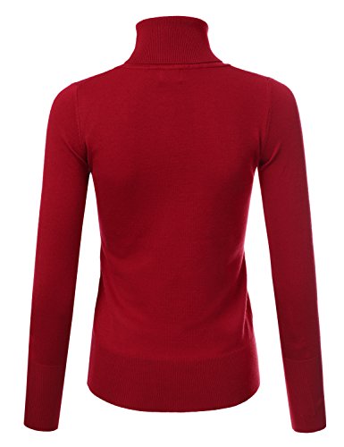 Image of Stretch Soft Knit Sweater Turtle Neck Long Sleeve Casual Lightweight Pullover Sweater for Womens with Plus Size