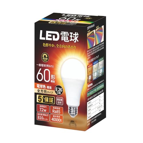 LEDd Ή a26mm d60` dF(7.2W) ʓdES^Cv Ή fMގ{HΉ