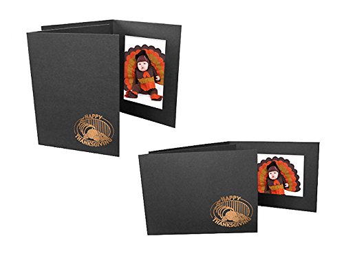 Happy Thanksgiving foil on black cardboard photo folder Our price is for 50 pcs - 4x6