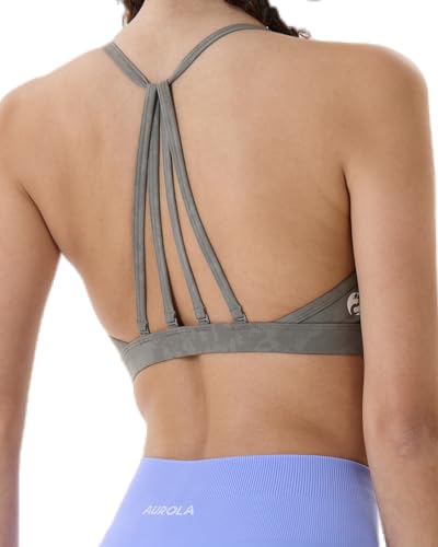 Image of AUROLA Mercury Workout Sports Bras Women Athletic Removable Padded Backless Strapy Minimal Crop Top
