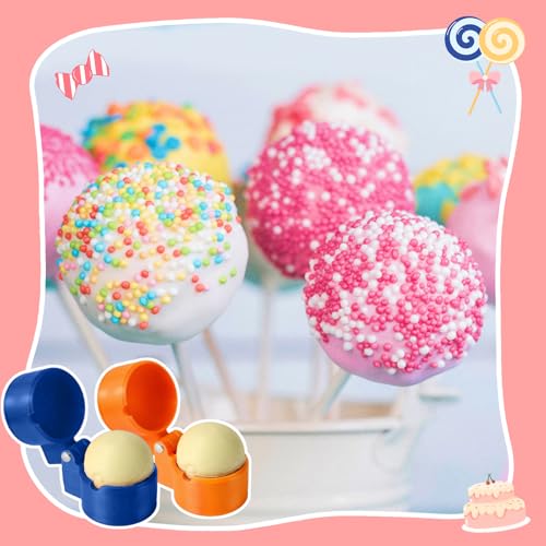 2Pcs Round Cake Pop Mould, 3D Printed Sphere Circle Cake Pop Cutter and Pusher, Baking Tools Accessories for Home Bake, Birthday Parties, Wedding Desserts by Skveyw - Image 2