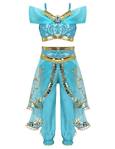 iiniim Disfraz Princesa Jasmine para Niña Ropa de Danza del Vientre India...