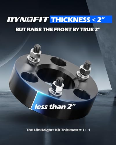 Image of Dynofit 2in Leveling Lift Kit for Dodge Ram 1500 4WD (2006-2026), Aluminum Strut Spacers Raise 2 Inches Front Suspension for Ram1500 4x4