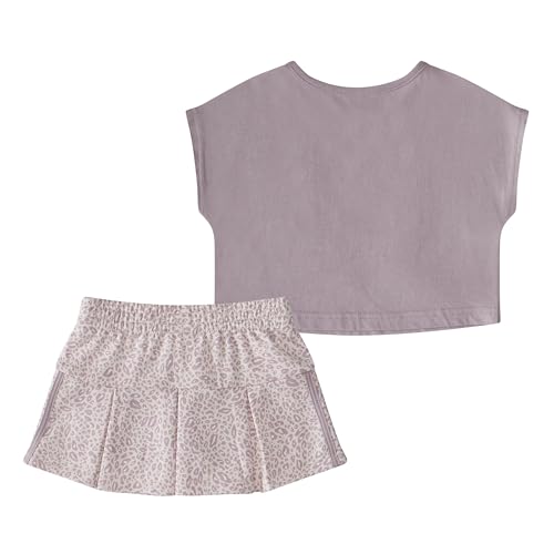 Image of adidas Infant Girls N Box Tee Pleated Skort Set Casual Bottoms Casual - Pink
