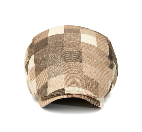 Image of Quanhaigou Men's Cotton Flat Ivy Gatsby Newsboy Driving Hat Adjustable Irish Cabbie Ivy Driving Hunting Cap