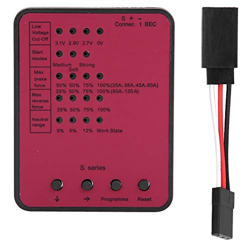 MEEVINWH Tarjeta de programa ESC para carreras de drones, herramienta de configuración del controlador de velocidad del motor sin escobillas con pantalla LCD, plástico ABS ligero,