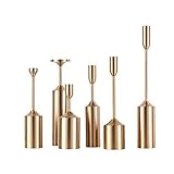 Gewicht: 2 kg DAMAI STORE 6 / PCS Leuchter Dekoration European Style Wind Lampe Retro Kreativer Heller Luxus Kerzenständer Plattierungslegierung Bronze Dekoration D6cm, H22-40CM