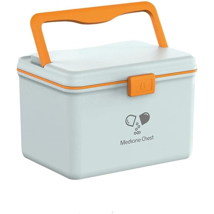 Kit de primeros auxilios con almacenamiento de 2 capas, gran capacidad, plegable, multifuncional, función de bloqueo, portátil para viajes y uso doméstico