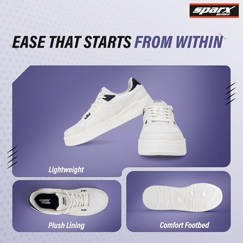Image of SPARX Casual Sneakers for Men - Trendy Lace-Up Shoes with Soft Cushioning, Lightweight Comfort, Durable Sole & Everyday Fashion Wear