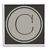 Stupell Industries Modern C Initial Circular Shape Elevator Key Framed Wall Art
