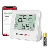 ThermoPro TP357 Termómetro digital higrómetro interior de 260 pies, termómetro Bluetooth medidor de humedad con...