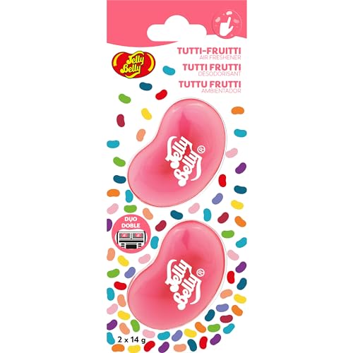 Image of Jelly Belly Duo Car Air Freshener Vent Clips, Tutti-Fruitti Scent, 2 Pack, Fun and Fruity Car Vent Clips With an Iconic Jelly Bean Shape