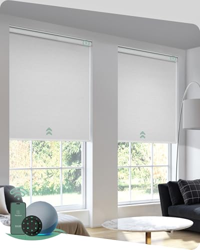 Yoolax Motorized Blinds with Remote, Blackout Smart Blinds for Windows