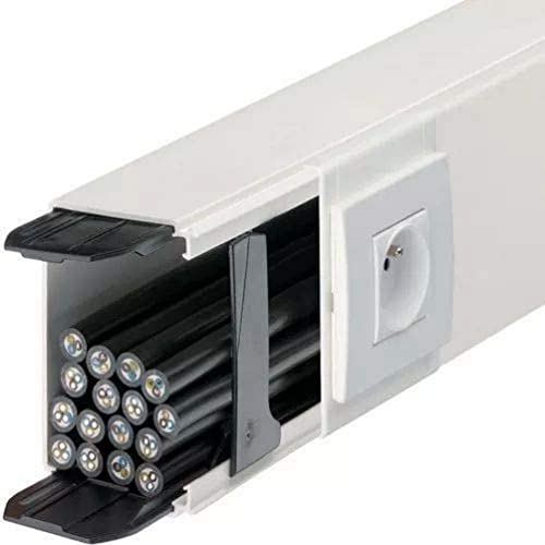 Hager Sistemas LFF4009009010 Canal de Distribución LF, En PVC, De 40x90 mm, Blanco Nieve (RAL9010), 2000mm Longitud Cover