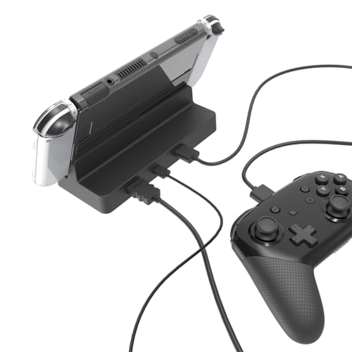 Sarini Ladedock OLED-Videokonverter mit Ethernet-Anschluss,4K HDMI 2.0,USB 2.0-Anschlüsse,Dockständer-Zubehör für TV-Dock für Nin-tendo Sw-Itch/OLED – Bild 8