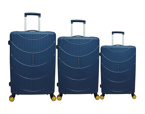 Image of American Tourister Kamiliant Set of 3 Small - 55 Cm, Medium - 68 Cm & Large - 79 Cm Polypropylene Hard 4 Wheeler Spinner Trolley Bag Luggage Trolley (Navy)