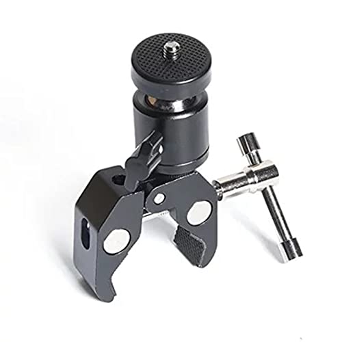 Super Clamp Mount Pince Appareil Photo Multifonction avec 1/4” & 3/8” Vis Adapteur Ecrou Fixation Caméra Guidon Support Caméra Vélo pour Appareil Photo Moniteur Flash Monopode Trépied Cover