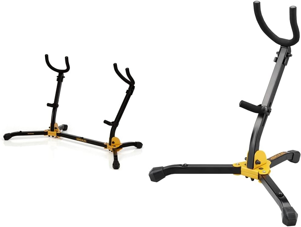 Hercules DS537B Dual Alto/Tenor Saxophone Stand & DS530BB Alto/Tenor Saxophone Stand with Bag