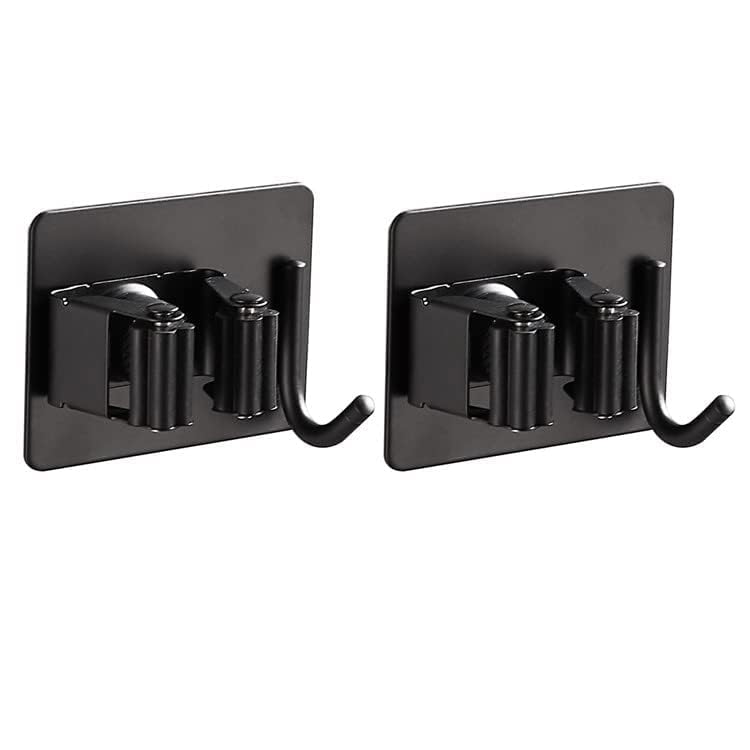 Broom Holder Wall Mount, Self Adhesive Broom Organizer Hanger Gripper for Bathroom, Kitchen, Laundry Room Storage (2)-image-0