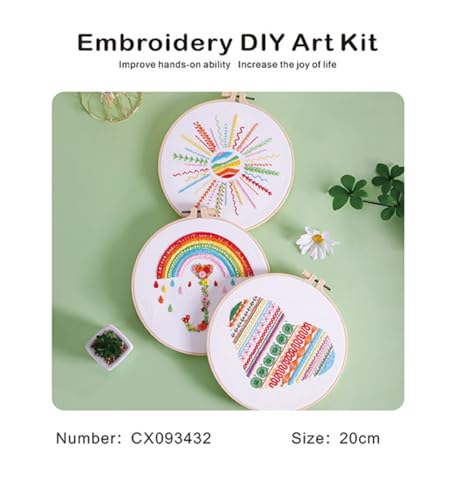Image of Konrisa Easy Embroidery Kit for Beginners Stamped Embroidery Starter Kit DIY Sewing Needlepoint Cross Stitch for Adults, Stitch Practice Kit 3 Embroidery Fabric Pattern