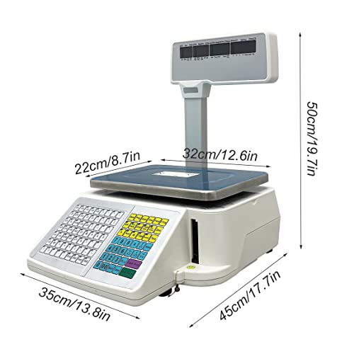 Báscula digital comercial 33 lb con impresora y display miniatura 2