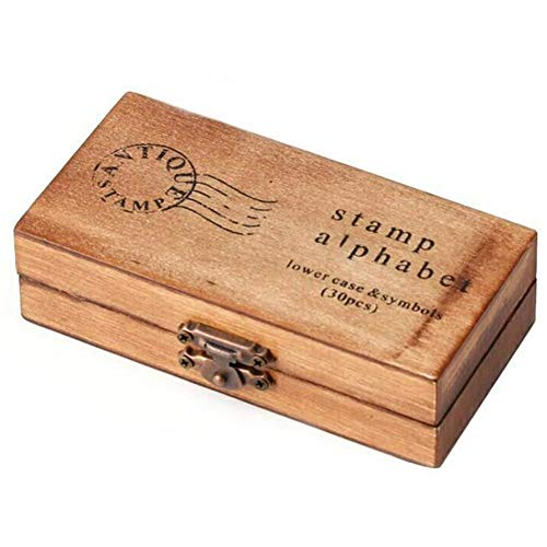 AMOYER 30pcs De Madera De Goma Letras del Abecedario Sellos Mini Seal...