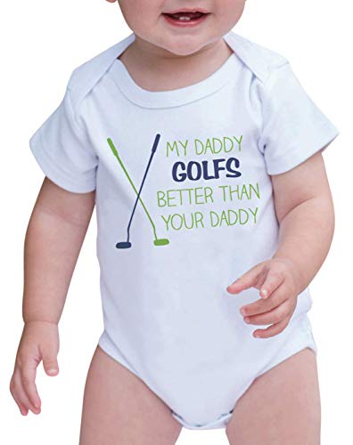 7 ate 9 Apparel Baby Boy’s My Daddy Golfs Better Than Your Daddy Onepiece
