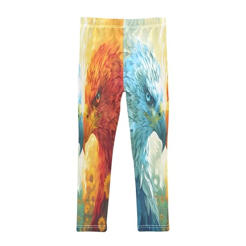 Toddler Girls Leggings Printed Yoga Pants Leggings Blue Red Eagles Face Sunflower for Kids2