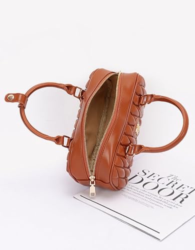 Faux Leather Quilted Convertible Crossbody Bag for Women Luxury Designer Inspired Shoulder Purse Vintage Style Commuter Tote4