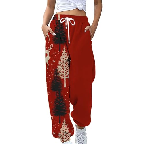 Nantdog Prime Amaon Online Shopping Amaona Com Christmas Sweatpants for Women 2024 High Waist Joggers Drawstring Elastic Fashion Pajamas Pants Womens Sweat Pants Wine Medium