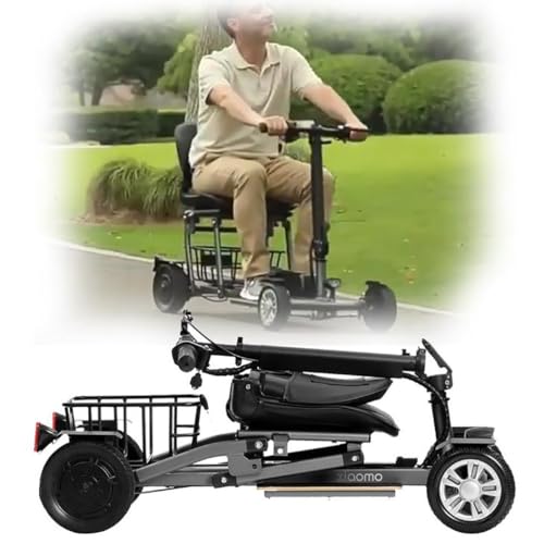 Scooters De Movilidad,Scooter De Movilidad Eléctrica Plegable,Scooter De 4 Ruedas,Sillas De Ruedas,Sillas De Ruedas Eléctricas Para Adultos,Carga 120Kg/265Lbs grey