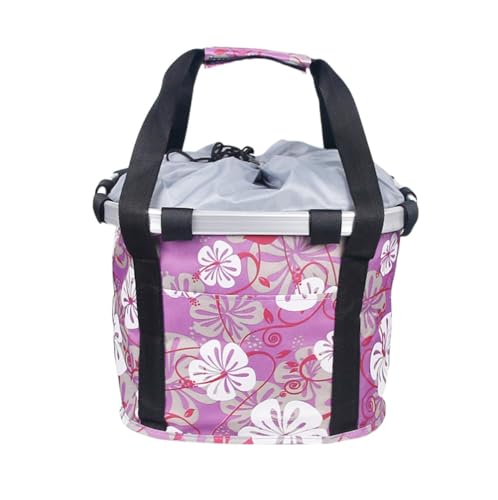 Diexgiy 折りたたみ自転車バスケット自転車バスケットアルミ合金フロントバッグマウンテンバイクアクセサリー (パープル)