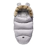 top kinderwagen kombi ✿Design: dicker Winterschlafsack, Kapuzen-Design, Rundumschutz, mit niedlichen Ohren, warm und liebenswert; innen oder außen, alles sind kein Problem.