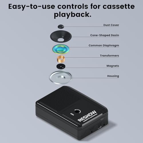 image for Reshow Portable Cassette Tape Player Recorder, Audio Cassette to Digit