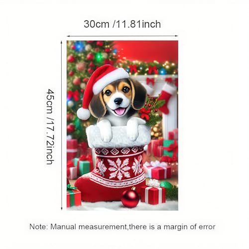 Image of BlissYard Christmas Beagle Dog Garden Flag 12x18 Inch Polyester