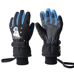 Montesy Kinder Ski-Handschuhe Astronaut Schwarz Blau