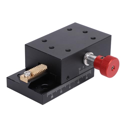 X Axes Displacement Platform, 40mm Stroke Gears Dovetail Groove Sliding Platform, Aluminum Alloy Manual Linear Stage for Woodworking Tools, Modeling
