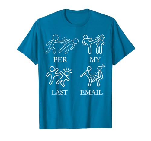 Per My Last Email Boxing Pun Office Worker Sarcastic Boxer T-Shirt, Men, Sapphire Blue, Large