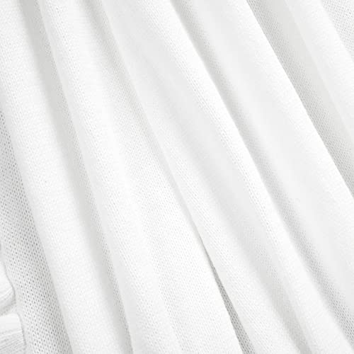 Image of Lush Decor Reyna Soft Knitted Ruffle Throw Blanket, 104 inch W x 88 inch L, White - Classic Ruffled Bedding - Knit Blanket - Cozy Oversized Blanket For Bed or Couch - Vintage, Minimalist & Cottage Home Decor
