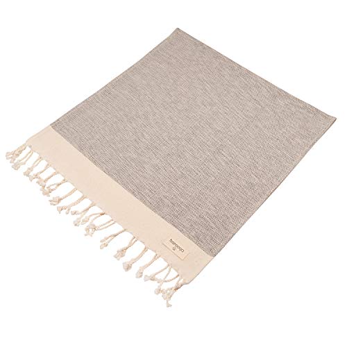 Barooga Turkish Hand Towel (Set Of 2) For Kitchen And Bathroom | 100% Cotton, 18 X 38 Inches | Prewashed Decorative Peshtemal Towel For Face, Hand, Hair, Yoga, Dishcloth, Tea Towel (Grey) #TOP2