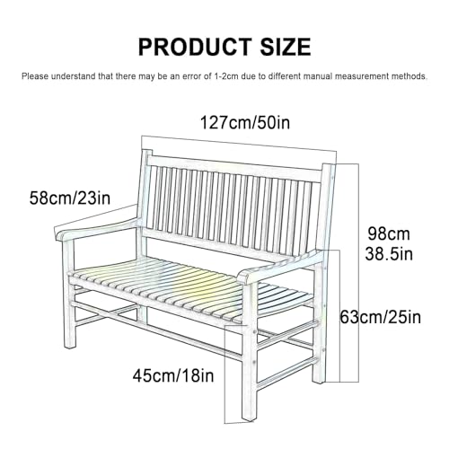 Banco de jardín de madera maciza para 3 personas con cubierta exterior 3